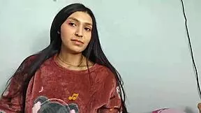 Rosibel, the stepdaughter, takes off the condom to feel her stepfather's cum inside her tight pussy.