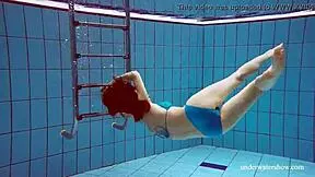 Martina in Blue Bikini Underwater