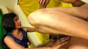 Teens next door engage in anal threesome.