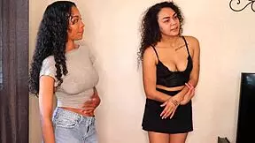 mara luv swallows cum in her first group blowjob.