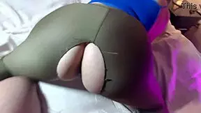 wife getting anal fucked by husband's friend in leggings without condom for money 😈