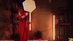 mollyredwolf in lethal company cosplay mode with femdom and rimming.