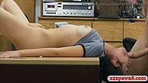 tight babe pawns her body at the pawnshop for cash