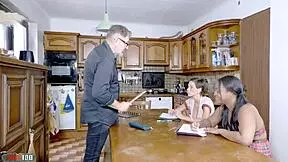 Vampirosa and Paris have a wild threesome in the kitchen. Using toys for passionate fun.