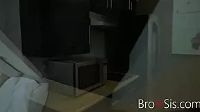 Stepbrother blackmails stepsister with used condom in garage.