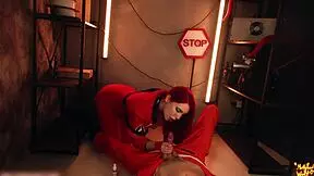 mollyredwolf in lethal company cosplay mode with femdom and rimming.