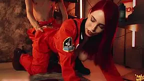 mollyredwolf in lethal company cosplay mode with femdom and rimming.