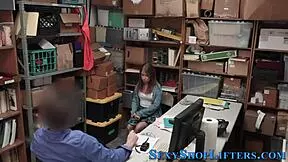 Teen shoplifter jizzed on hidden cam in store
