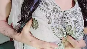 Muslim couple does rough anal on chair