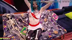 coyemoo tests limits with 55cm dildo in tight pussy, moaning wet