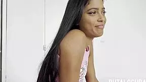 Young 18+ Beauty Kali Gets Wet In Bedroom, Bent Over For Interracial Missionary Handjob