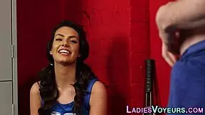 cfnm domina mocks nerd with upskirt cock and monster dick