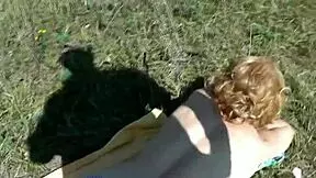 on wild beach, pervert saw sexy blonde sunbathing naked and reacted