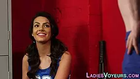 cfnm domina mocks nerd with upskirt cock and monster dick