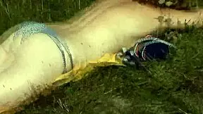 on wild beach, pervert saw sexy blonde sunbathing naked and reacted