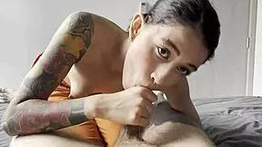 Teen gets blowjob from coworker and swallows cum