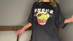 Pretty Asian woman seduced in her home