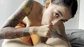 Teen gets blowjob from coworker and swallows cum