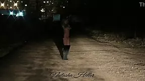 Autumn's Bold Naked Walk In Public, Exposing Her Tits And Ass