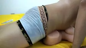 man feels intense pleasure with sex doll