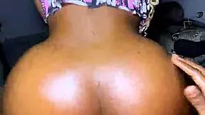 Having passionate homemade sex with my shaved ebony step-sister