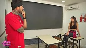 when i get home late, do i meet a new teacher with a big cock for muff diving her wet pussy?