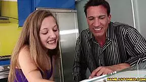 Step Dad Pounds Marissa Mae's Petite Pussy On His Desk