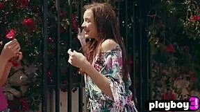 Cute lesbian teens undress and pose naked