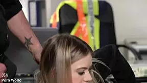 Slutty suspect sladyen skaya takes dp pounding at police station 😏