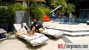 Hot Teen and Big Juggs MILF in Steamy Threeway Action