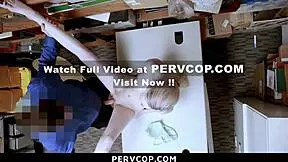 The cute teen suspect didn't want a record, so she agreed to doggystyle in the office.