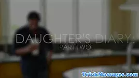 Hot teen sucking older cock during massage.