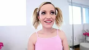 19-Year-Old Blonde Babe Gives Pov Blowjob To Huge Cock, Swallowing Huge Load Without Hands