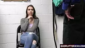 nicole auclair caught stealing gets creampie from officer jack vegas at shop