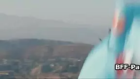 rangers in costumes having fun sharing toys and dildos