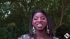 Naughty British Ebony Babe Sucks And Drains Horny Dogger's Big Black Cock Outdoors