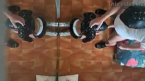 Milf in sexy lingerie gets rough deepthroat and doggy style.