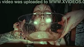 Emo whore tied and pissed on