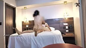 Young busty teen records her first porno, cumming three times while screaming.