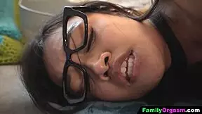 FamilyOrgasm - Step Sister and Stepbrother Bang Next to Sleeping Stepmom