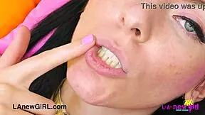 hey, this brunette model strips down for the photoshoot interview