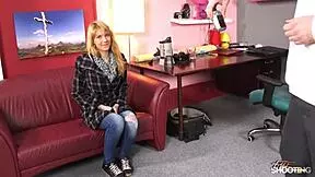 Hey, Shy Redhead Petite 18+ Helps Fake Agent Cum on Her Tits. First Time So Hot! 🔥