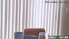 Stepdaughters fight to win stepdad's cock with wild blowjobs. Who will he pick for a hard fuck?