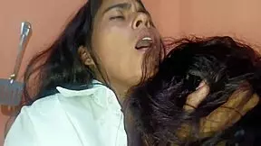 Lesbian sex erupts in front of painter, dripping wet