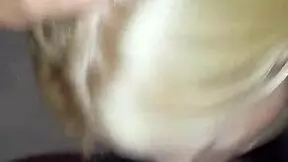 Sexy redhead girlfriend gives blowjob