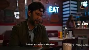 Desperate teen 18+ seduces loan officer Tommy Pistol in office domination.