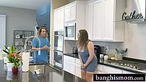 Two perfect milfs can't resist their stepsons' huge cocks and asses