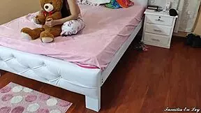 Teens share cock in kinky threeway fantasy