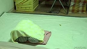 petite japanese girl azusa starts touching herself in her room