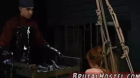 teen in bondage enjoys vibrator and foot licking